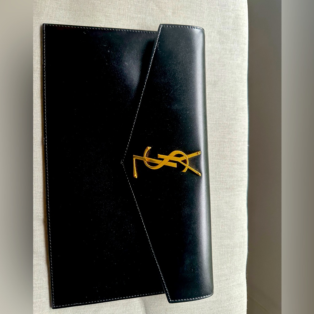 Ysl Uptown Clutch In Black. Minimal Use, Comes With Original Dust Bag.